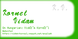 kornel vidam business card